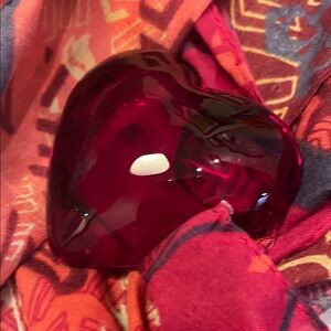 Cupids Heart Crimson Heart Glass Accent